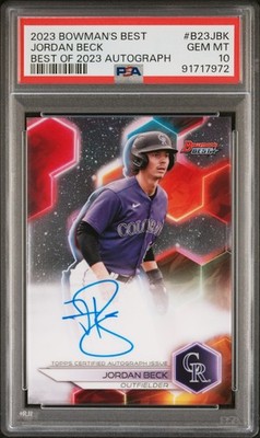 2023 Bowman'S Best Best Of 2023 Autographs Jordan Beck #B23JBK PSA 10