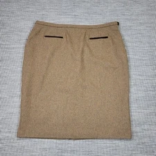 Joules Tweed Skirt Womens UK 20 Brown Wool Blend Knee Length Country Style