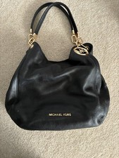 Michael Kors Chain Shoulder bag Lillie Black Pebble Leather satchel 