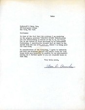 Alan Ameche PSA DNA Autograph Greatest Sports Thrill Contract Signed