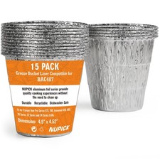 NUPICK 15 Pack BAC407 Grease Bucket Liner Compatible for 15-pack