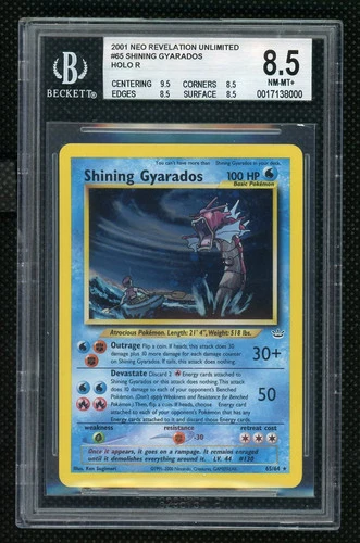 Shining Gyarados 2001 Pokemon Neo Revelation BGS 8.5 #65