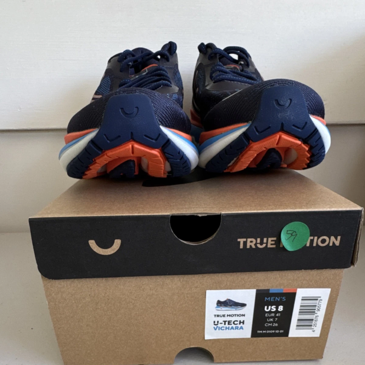 True Motion U-TECH Vichara Running Shoes Men 7.5 Navy Blue Orange Perform NWT Shoe Finder | True Motion main image 3