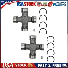 2Pc Premium Driveshaft Universal Joint Front Rear Moog 534G Greasable