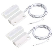 MC-38 Surface Mount Wired NC Door Sensor Alarm Magnetic Reed Switch White 2pack