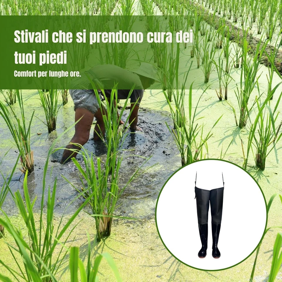 Stivali Da Pesca Con Stivali, Stivali Alti Fino Alla Coscia, Calze, Pantaloni Im - Immagine 3 di 4