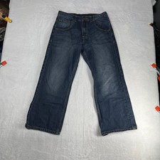 Wrangler Jeans Boys 16 Husky Blue Denim Adjustable Waist Relaxed Straight 29X25