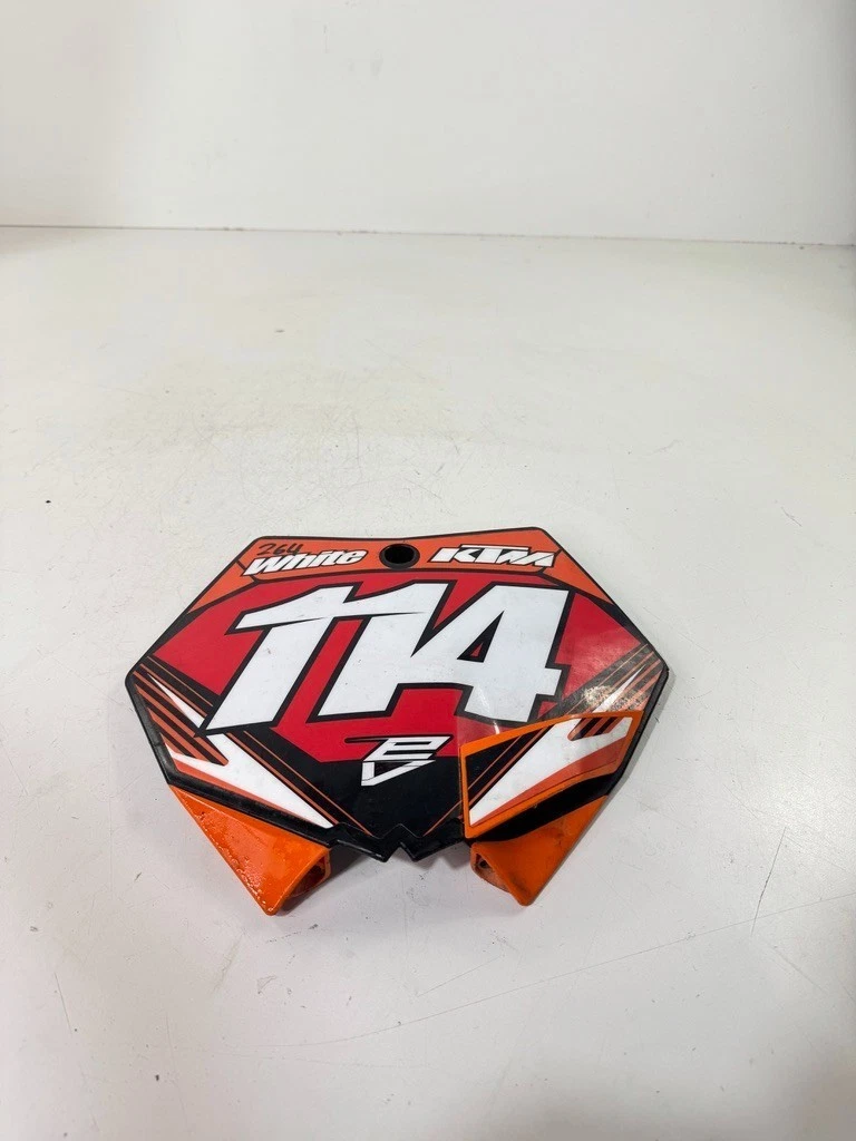 2007-2012 KTM 450 SX-F OEM FRONT NUMBER PLATE BLACK/ORANGE 7730800700004 #264