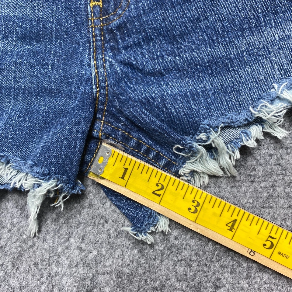 Pantalones Cortos George Cut Off Mujer 30 Azul Pantalones Cortos Distressed Daisy Duke Botín Motociclista Foto 3 de 4