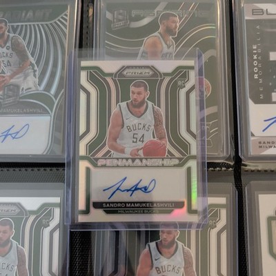 2021-22 Panini Prizm Rookie Penmanship Silver #RP-SDM Sandro Mamukelashvili Auto