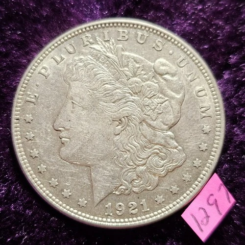 🚚⚡️🔥NO RESERVE XF AU👀🔥1921  Silver Morgan Dollar Almost Uncirculated 1297