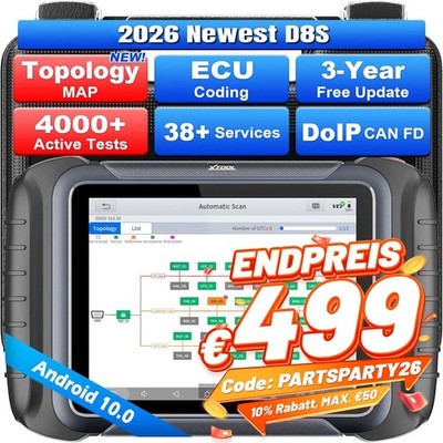 XTOOL D8S OBD2 Diagnosegerät Topologie Mapping Alle System Diagnose CANFD & DOIP