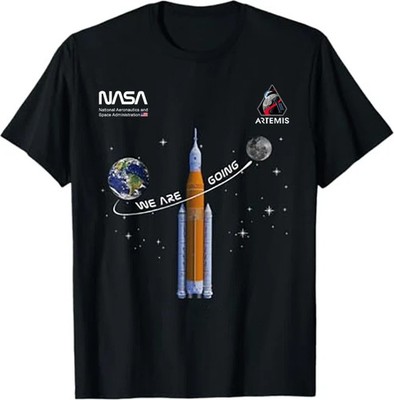 Artemis II 2026 NASA Worm Logo Mission Patch Tee