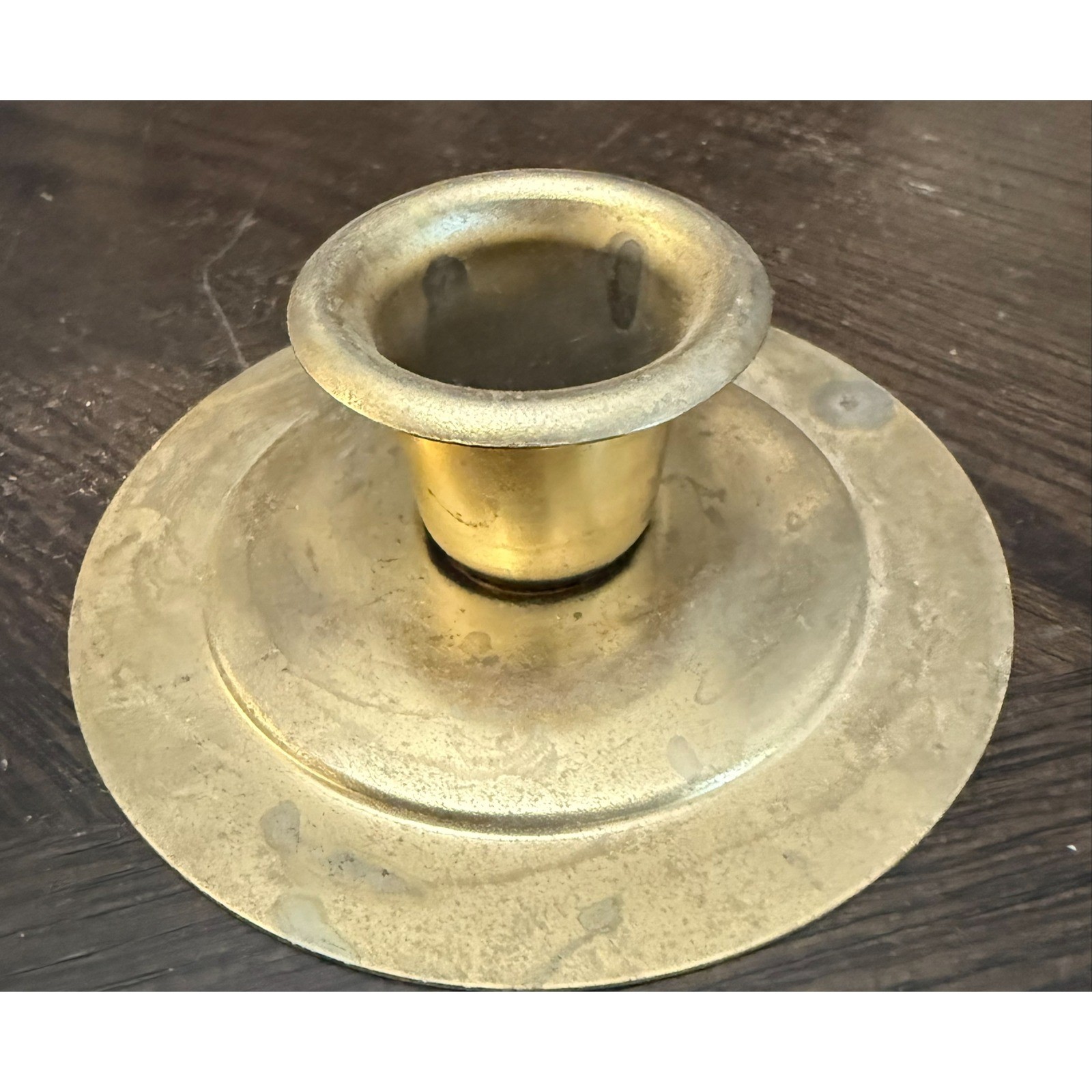 Vintage Brass Candle Holder Round Base Home Decor Table Centerpiece