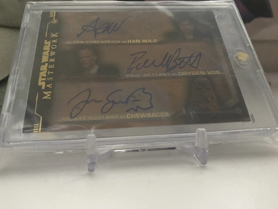 Topps Star Wars Masterwork Solo Triple Wood Autograph 10/10! Han Solo And Chewy - Image 2 of 4