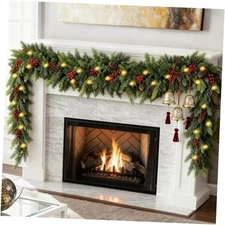 6 FT Christmas Cedar Garland, Real Touch Soft & Thickness Greenery Pine 