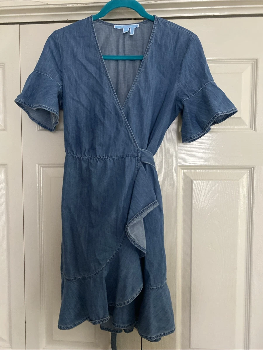 white christmas dresses Wrap It Up Denim Dress – Red Door Boutique