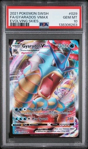 2021 Pokemon Gyarados VMAX FA Evolving Skies 029/203 PSA 10 SWSH Sword & Shield