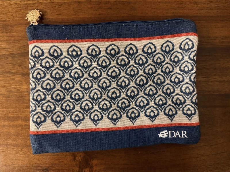 DAR Daughters of the American Revolution Zipper Bag Lined Pouch Rise & Shine