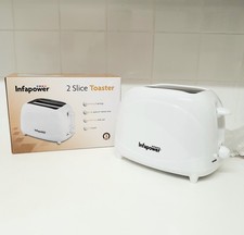 White 2-Slice Electric Toaster Perfect For Small Kitchen