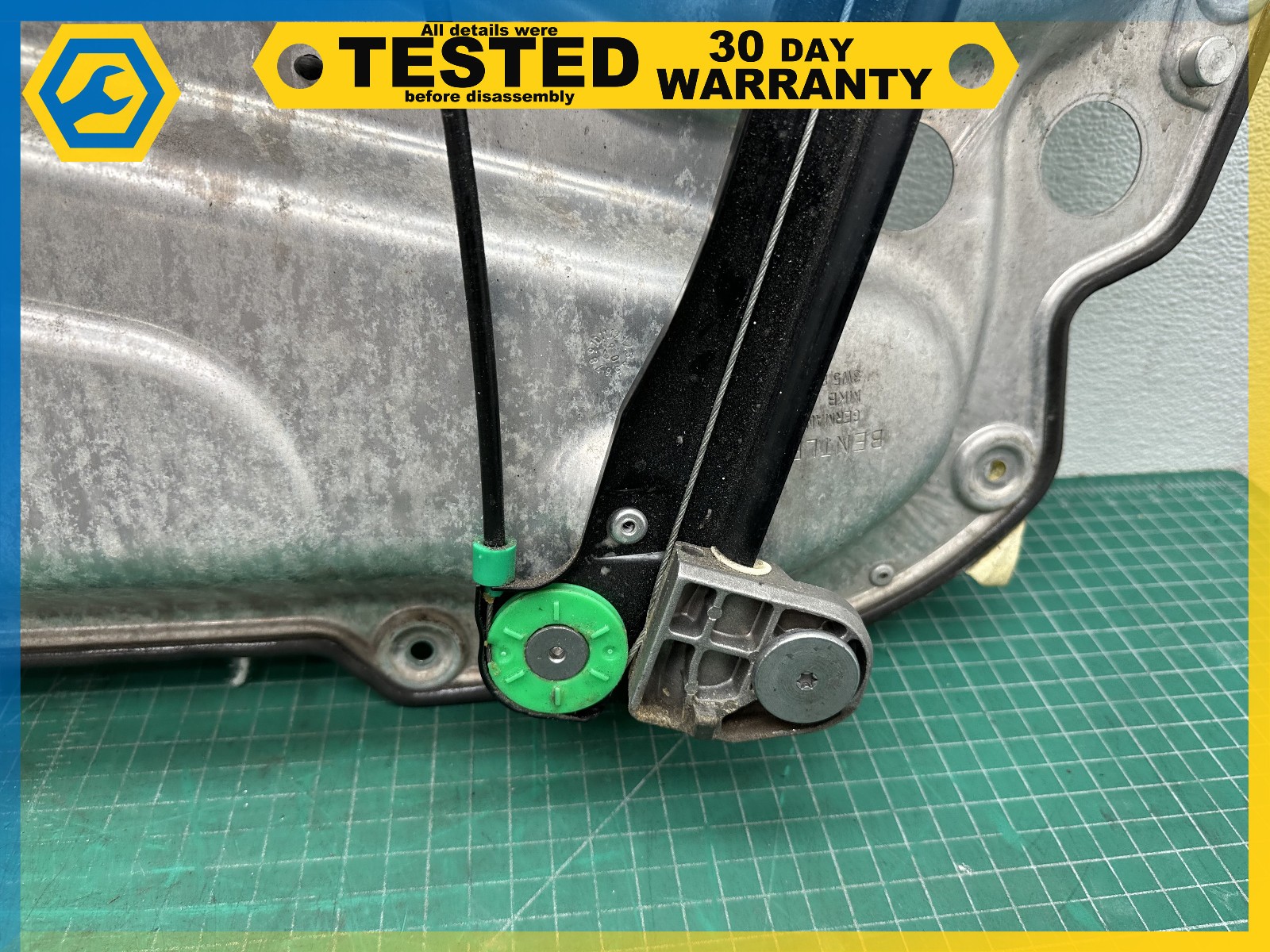 06-12 BENTLEY Flying Spur FRONT LEFT DOOR WINDOW REGULATOR W/ PANEL OEM