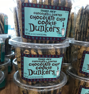 2 Pack Trader Joe's Chocolatey Coated Chocolate Chip Dunkers 24 oz Each Box