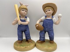 Vintage 1985 Homco Denim Days Figurines #1522 Let’s Play Ball with Tag