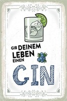 Blechschild 18X12 Cm Gib Deinem Leben Einen Gin Deko Geschenk Schild