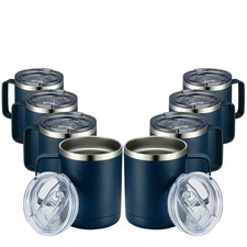 MEWAY 12oz Coffee Mug With Handle 8 Pack Bulk,Stainless Steel Insulated Trave...
