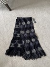 Chicos Additions Shawl Wrap Scarf With Tassles Oblong Dottie Crinkle One Size — photo 1