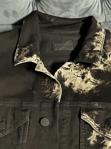 Monfrere Sandstorm Black Acid Wash Denim Jacket Size Small. image 8
