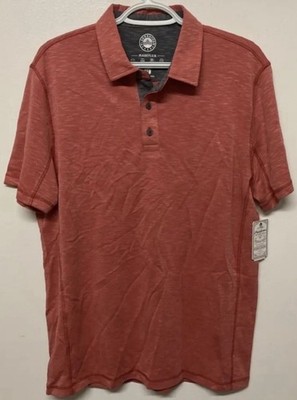 Flag & Anthem Mens Short Sleeves Golf Polo Shirt Coral Orange Medium Stretchable