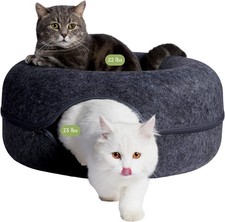 Peekaboo Cat Cave for Multiple  Large Cats Up to 30-45 Lbs,Scratch Detachable
