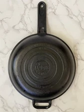 10" Lodge Cast Iron Skillet w/ Heat Rings & Indented Handle Model P108