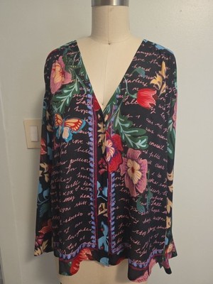 Johnny Was Nisha Button-up Silk Blouse Women's  M