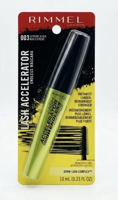 Rimmel Lash Accelerator Mascara, 0.33 Fl Oz (Pack of 1), Extreme Black 003 NEW