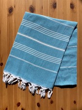 Saunatuch Pestemal Strandtuch  Badetuch Hamamtuch Baumwolle 100x180cm Turkis
