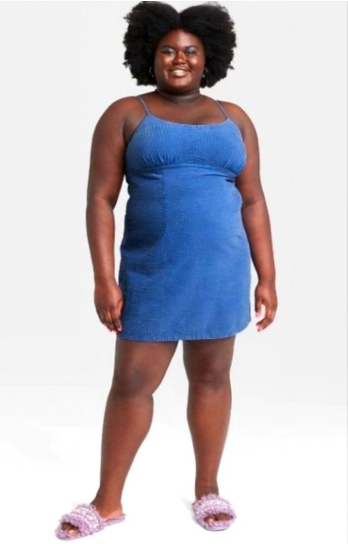Women's Blue Woven Textured Bodycon W Keyhole Back - Wild Fable - Size XXL