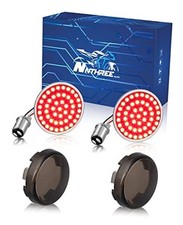 1157 Turn Signals with Smoked Lens Cover, Full LED Red Full Led Lights Up 