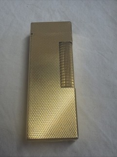 Vintage Gold Tone 1970’s Dunhill Rollagas Lighter Untested Engraved Pattern