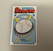 1976 Fleer Cloth Patches - Laughlin Baseball Firsts Domed Stadium #22