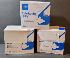 3 boxes Medline Lubricating Jelly Sterile 2.7 Gram Individual Packet 144 per Box