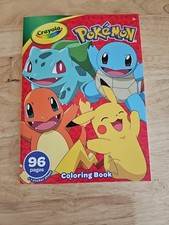 Crayola Coloring Book-Pokemon 96 Pages Coloring Book for Kids with Stickers -NEW