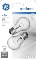 Incandescent 40 Watt Soft White A15 Appliance Bulbs 2 Pack 2 Count Pack of 1 