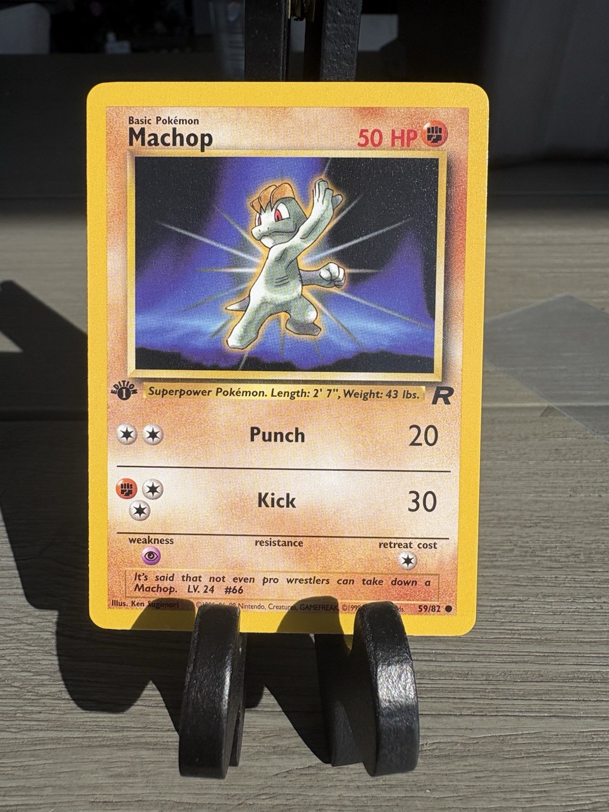 Machop 59/82 1st Edition Near Mint Team Rocket Pokémon Card 1X 🔥