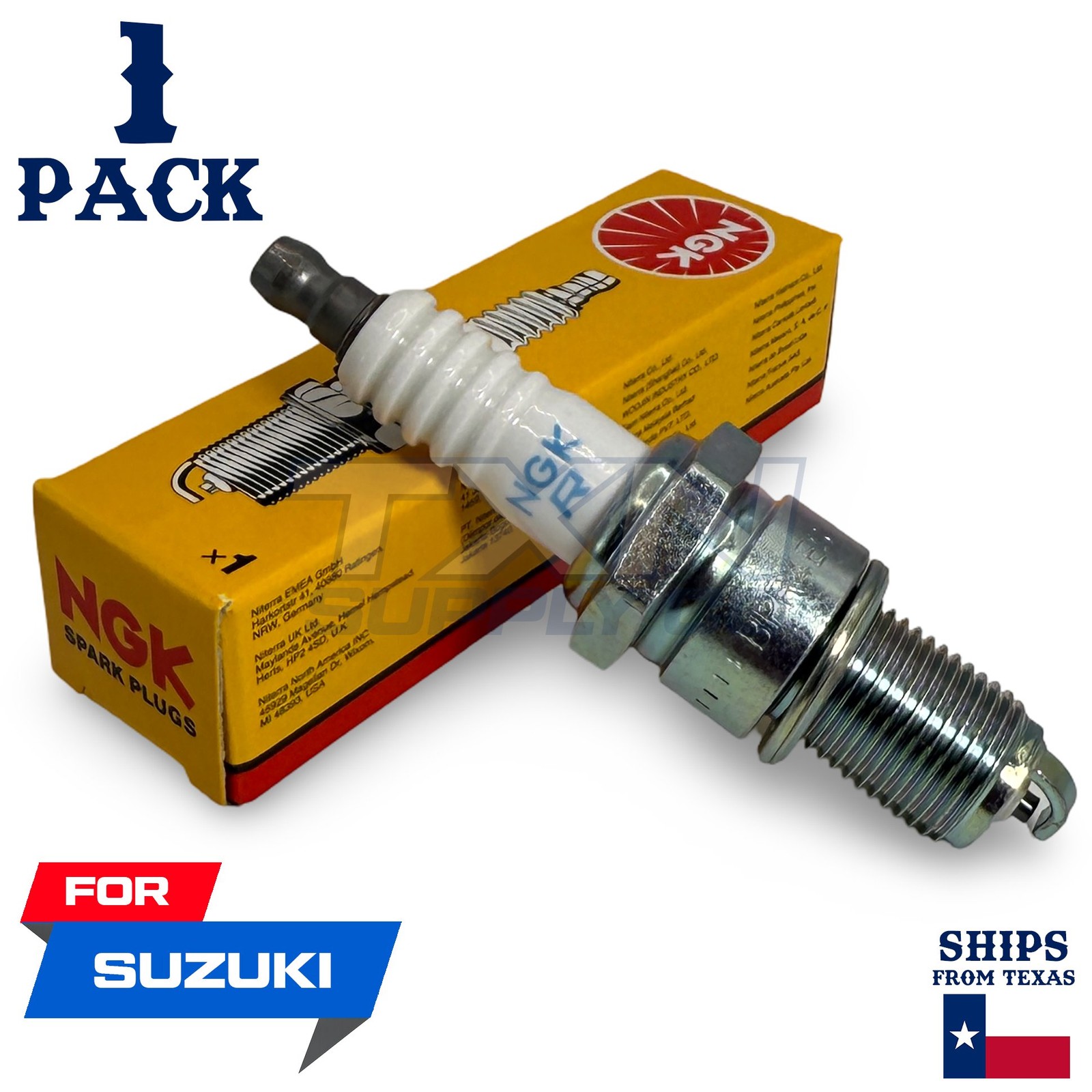 1 NGK Spark Plug - For TS 200 Suzuki Motorcycle