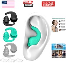 Swimming Ear Plugs for Adults,3 Pairs Waterproof Reusable Silicone Swim Earpl...