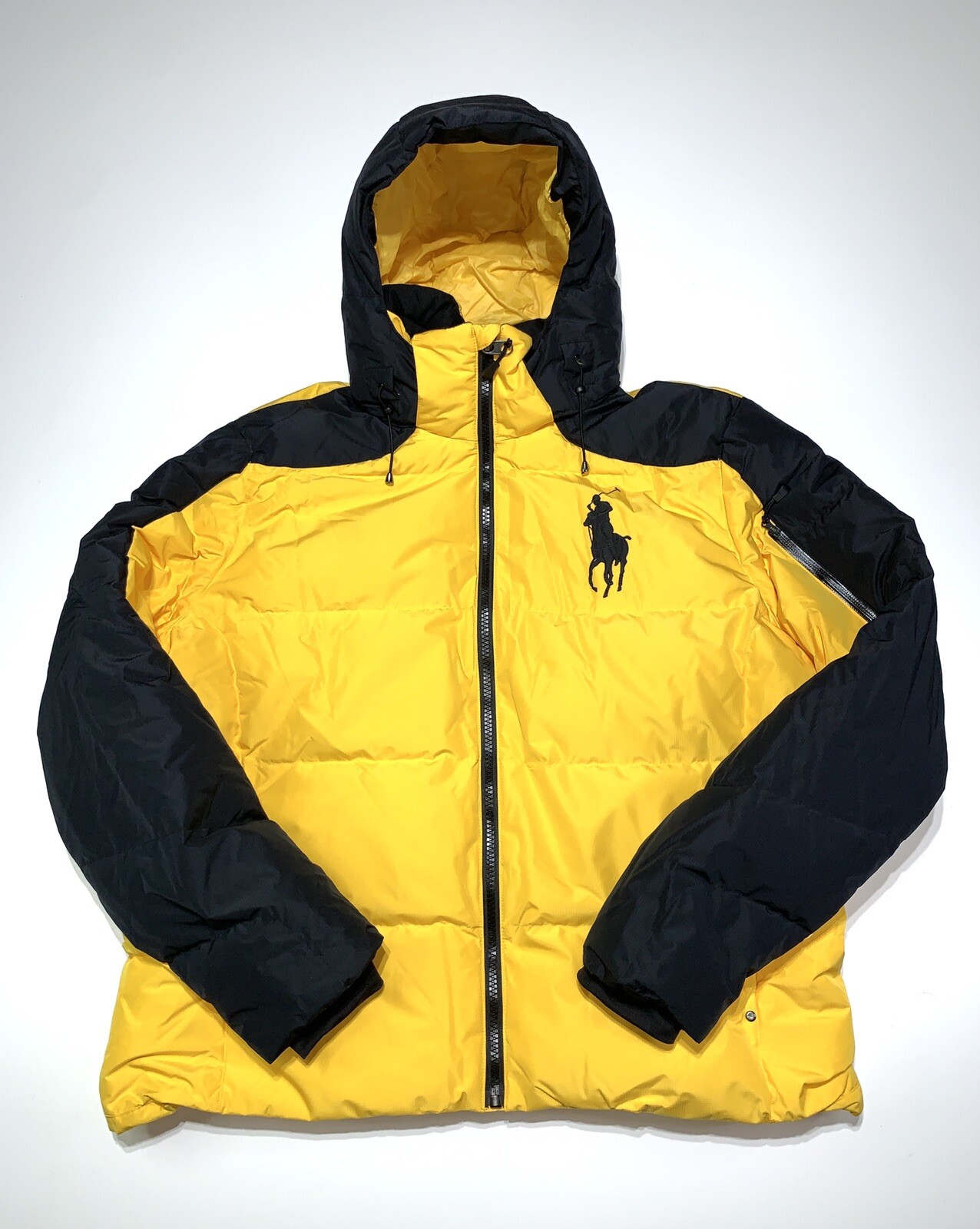 Polo Ralph Lauren Big Pony Giacca Tampone Con Cappuccio Giallo Nero 27009 Uomo 2XL