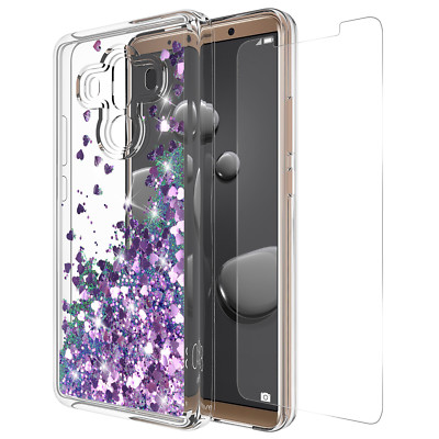 For Huawei Mate 10 Pro Quicksand Glitter Case W/ Glass Screen Protector