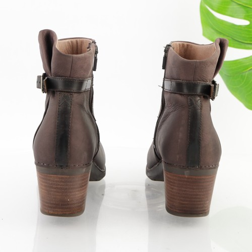 Dansko Women's Hartley Boot Size 40 9 Block Heel Brown Nubuck Ankle Strap Shoe - Picture 6 of 11